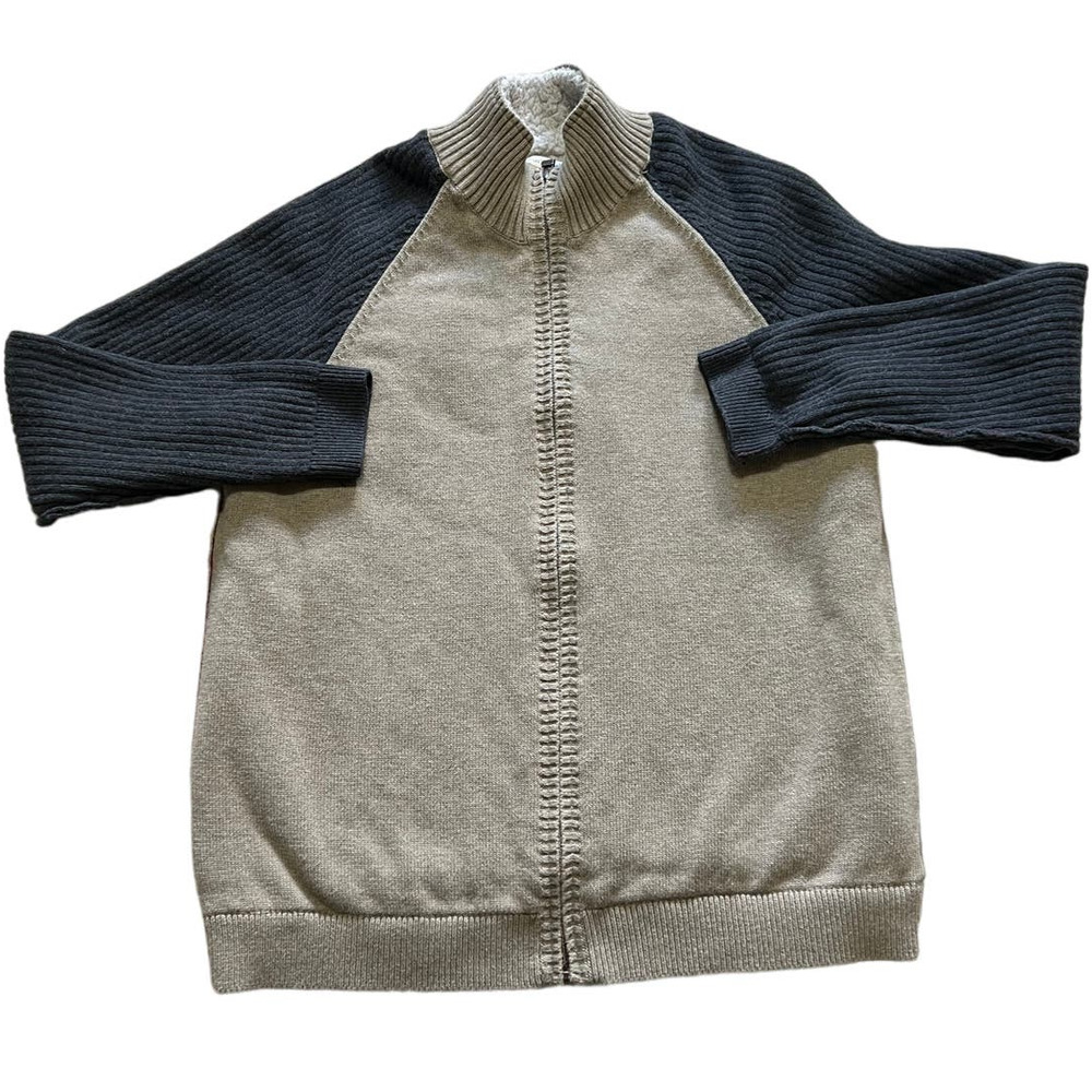 Carbon 2 Cobalt Fleece Lined Sweater Jacket Size L Colorblock Neutral Casual